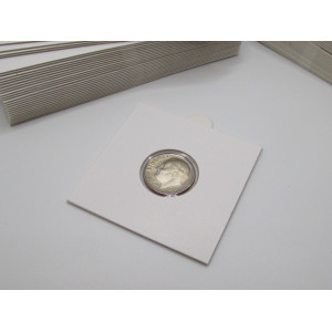 Dime size Self-Adhesive cardboard paper coin flips for storage and organizing - pack of 25 / 50 / 100 / 200