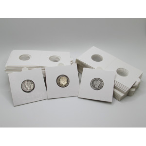 Dime size Self-Adhesive cardboard paper coin flips for storage and organizing - pack of 25 / 50 / 100 / 200
