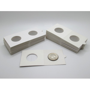 Quarter size Self-Adhesive cardboard paper coin flips for storage and organizing - pack of 25 / 50 / 100 / 200