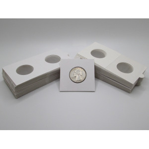 Quarter size Self-Adhesive cardboard paper coin flips for storage and organizing - pack of 25 / 50 / 100 / 200