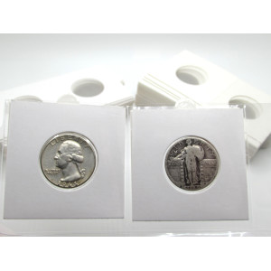 Quarter size Self-Adhesive cardboard paper coin flips for storage and organizing - pack of 25 / 50 / 100 / 200