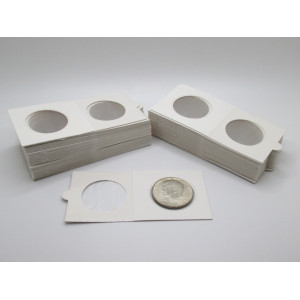 Half dollar size Self-Adhesive cardboard paper coin flips for storage and organizing - pack of 25 / 50 / 100 / 200
