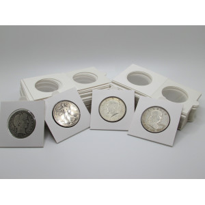 Half dollar size Self-Adhesive cardboard paper coin flips for storage and organizing - pack of 25 / 50 / 100 / 200