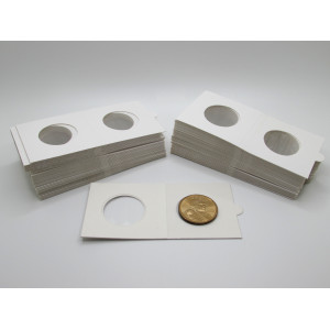 Small dollar size Self-Adhesive cardboard paper coin flips for storage and organizing - pack of 25 / 50 / 100 / 200