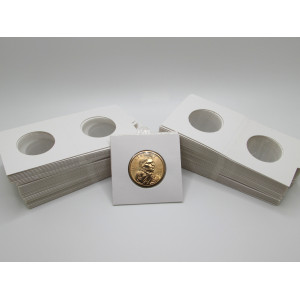 Small dollar size Self-Adhesive cardboard paper coin flips for storage and organizing - pack of 25 / 50 / 100 / 200