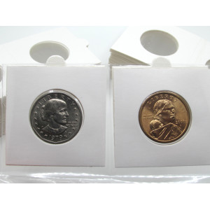 Small dollar size Self-Adhesive cardboard paper coin flips for storage and organizing - pack of 25 / 50 / 100 / 200