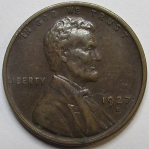 1927 D Lincoln Wheat Cent - high grade Denver mintmark American wheat penny coin