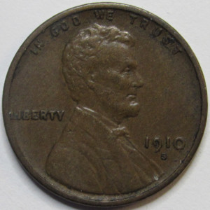 1910 S Lincoln Wheat Cent - high grade early date San Francisco mintmark wheat penny