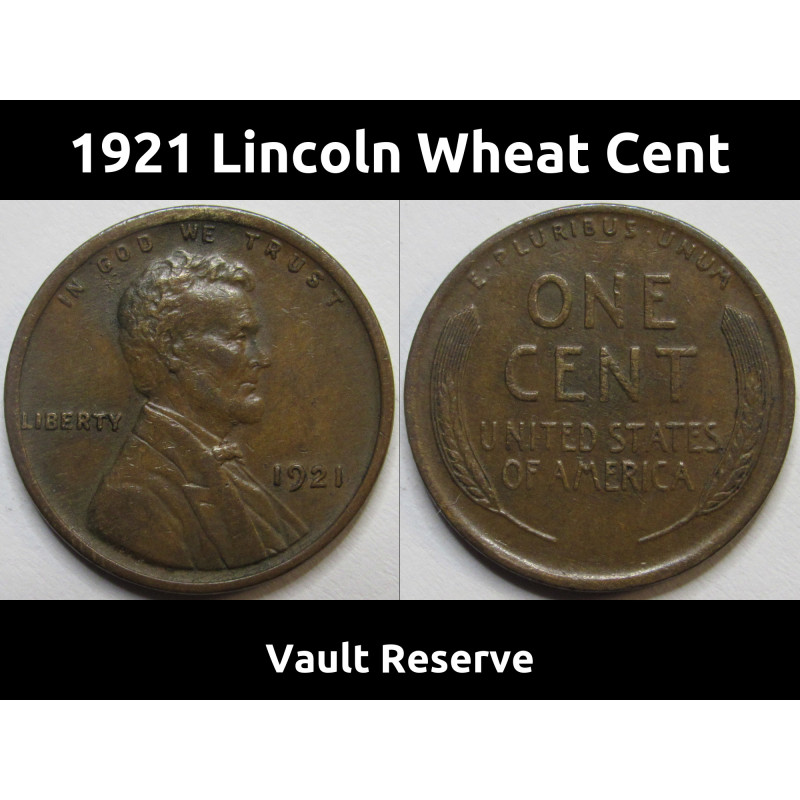 1921 Lincoln Wheat Cent - high grade twenties American wheat penny