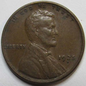 1925 D Lincoln Wheat Cent - higher grade Denver mintmark American wheat penny