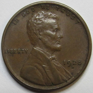 1928 D Lincoln Wheat Cent - higher grade Denver mintmark wheat penny
