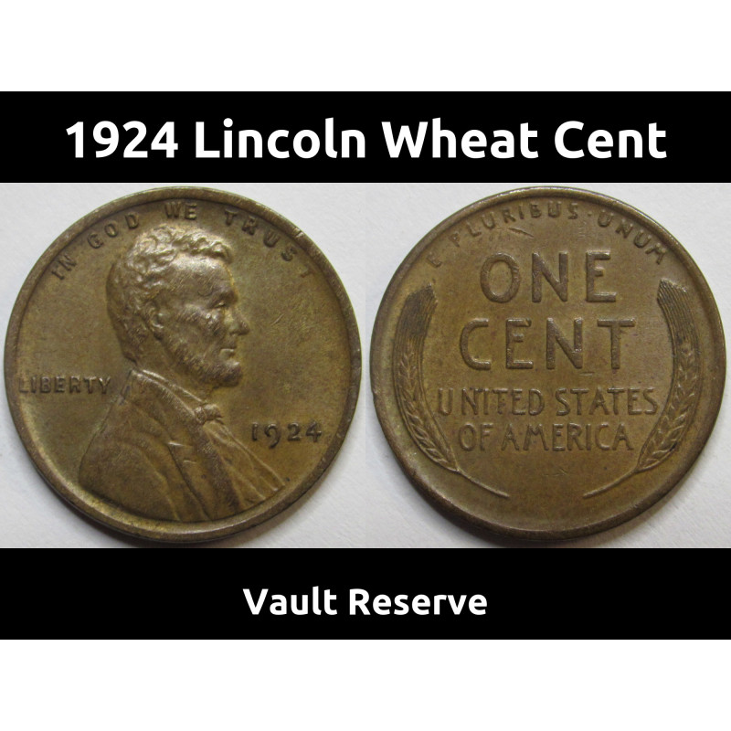 1924 Lincoln Wheat Cent - higher grade antique American wheat penny