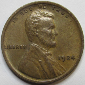 1924 Lincoln Wheat Cent - higher grade antique American wheat penny