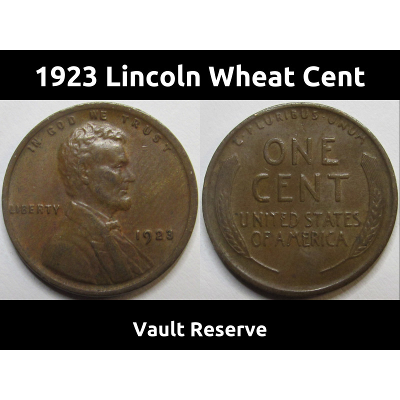1923 Lincoln Wheat Cent - antique higher grade American wheat penny