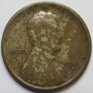 1909 S Lincoln Wheat Cent - key date low mintage San Francisco mintmark coin