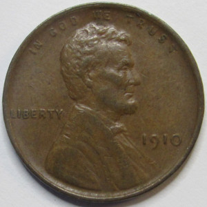 1910 Lincoln Wheat Cent - antique higher grade early date wheat penny