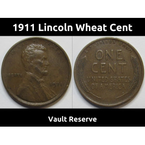 1911 Lincoln Wheat Cent - high grade early date Amerian wheat penny
