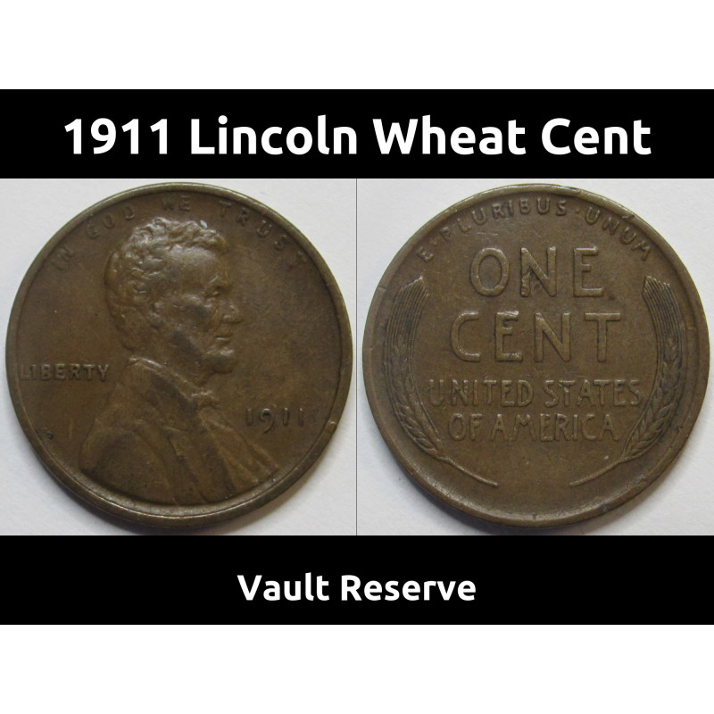 1911 Lincoln Wheat Cent - high grade early date Amerian wheat penny