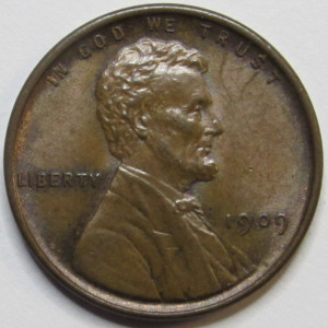 1909 VDB Lincoln Wheat Cent - antique first year of issue VDB wheat penny