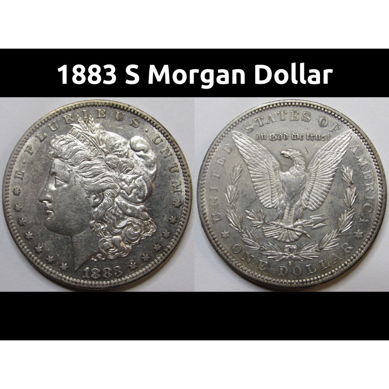 1883 S Morgan Dollar - antique better date San Francisco mintmark silver dollar