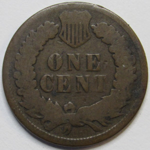 1873 Indian Head Cent - Open 3 - old Gilded Age era bronze penny