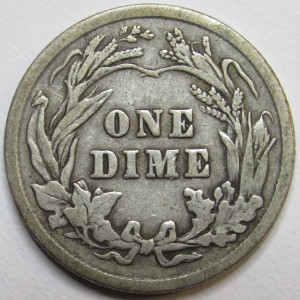 1912 Barber Dime - antique beautiful American silver dime