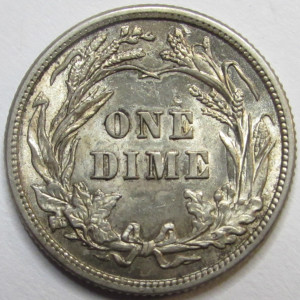 1916 Barber Dime - antique uncirculated American silver dime