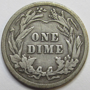 1916 Barber Dime - antique final year of issue American silver dime