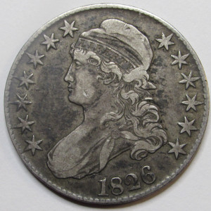 1826 Capped Bust Half Dollar - antique early American silver coin