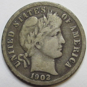 1902 Barber Dime - high quality American silver dime