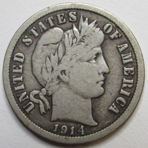 1914 Barber Dime - high quality silver American dime