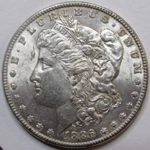 1886 Morgan Dollar - antique fully detailed American silver dollar