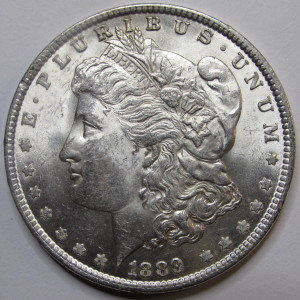 1889 Morgan Dollar - antique higher grade uncirculated silver dollar