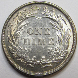 1897 Barber Dime - uncirculated 19th century toned American silver dime
