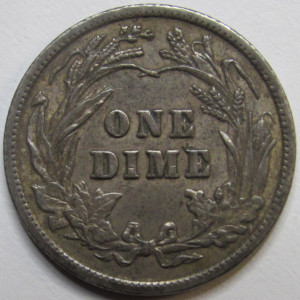 1910 Barber Dime - antique higher grade American silver dime