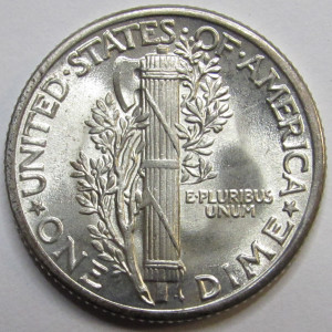 1938 Mercury Dime - high grade uncirculated American silver dime