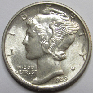 1939 D Mercury Dime - antique Denver mintmark American silver dime