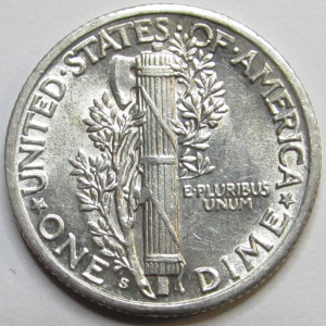 1939 S Mercury Dime - antique San Francisco mintmark silver dime