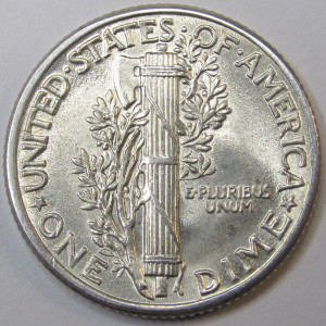 1940 Mercury Dime - antique uncirculated American silver dime