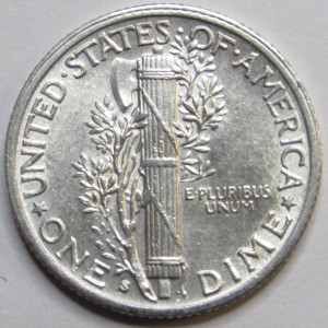 1940 S Mercury Dime - antique S mintmark American silver dime