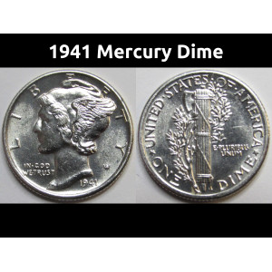 1941 Mercury Dime - antique higher grade silver uncirculated dime