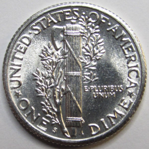 1941 S Mercury Dime - antique San Francisco mintmark flashy dime