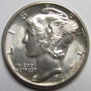 1942 D Mercury Dime - antique Denver mintmark American silver dime
