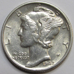 1942 S Mercury Dime - antique San Francisco mintmark silver dime coin