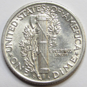 1942 S Mercury Dime - antique San Francisco mintmark silver dime coin