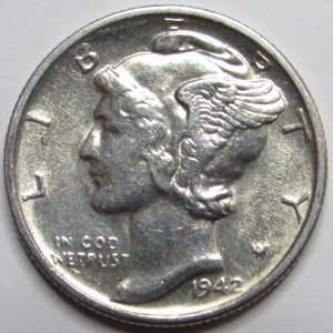 1942 S Mercury Dime - old American silver dime coin