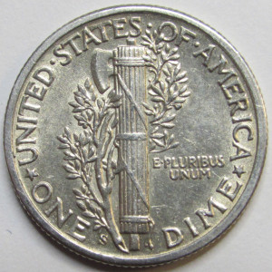 1942 S Mercury Dime - old American silver dime coin