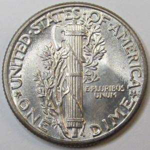 1943 Mercury Dime - antique WW2 American silver dime