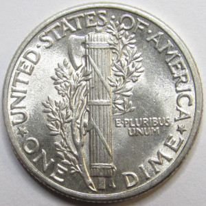 1943 Mercury Dime - antique WW2 silver American dime