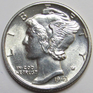 1943 D Mercury Dime - antique Denver mintmark silver American dime